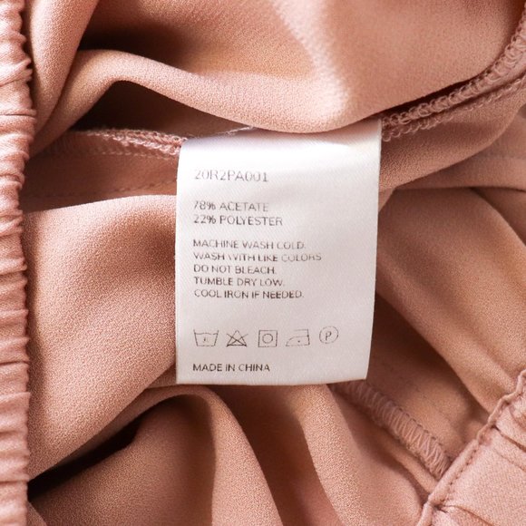 Nap Loungewear Wide Leg Slit Pants Satin Dusty Misty Rose Pink Cropped Small - Picture 8 of 9